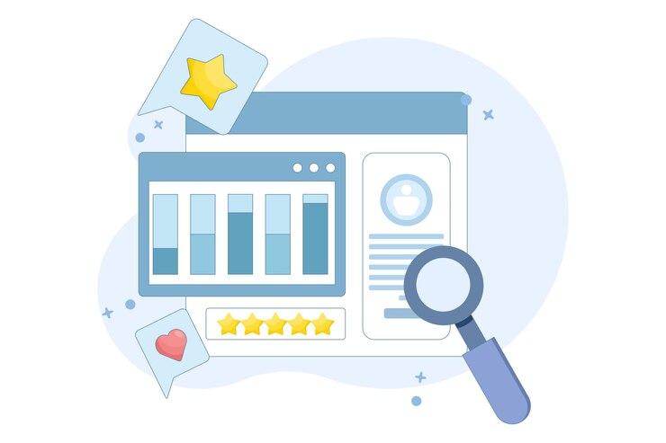 Vetor ilustração vetorial conceito de software de análise de clientes ou inteligência de negócios ou relatório de site