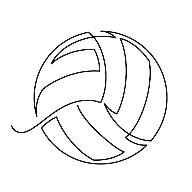 Ilustração vetorial contínua de uma linha de voleibol