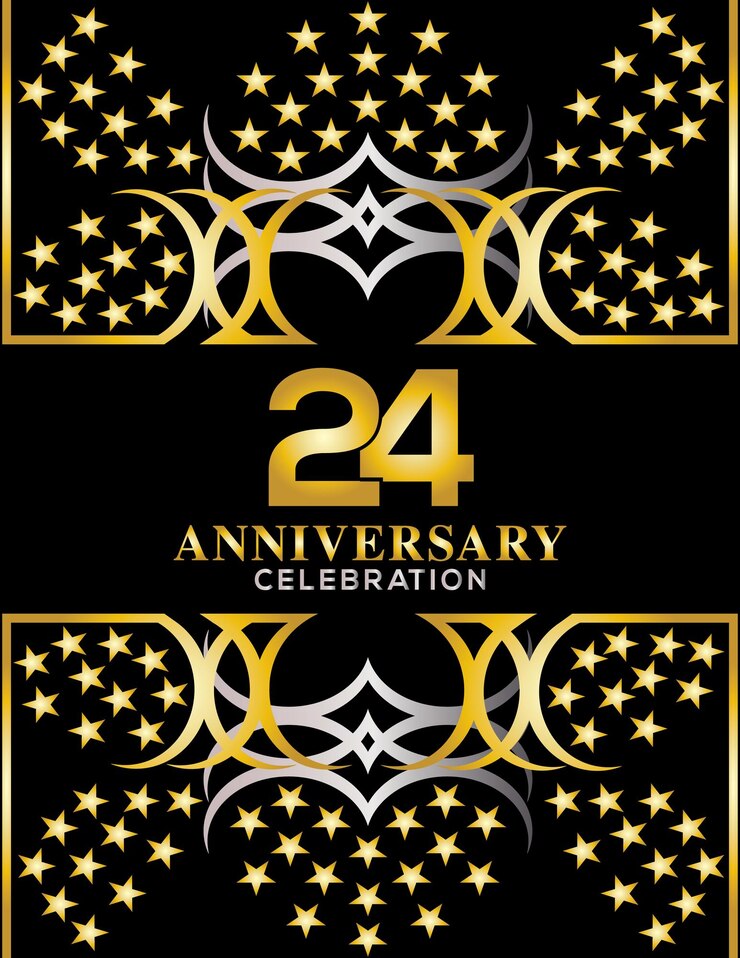 Vetor ilustração vetorial criativa da celebração do aniversário de 24 anos convite de fundo