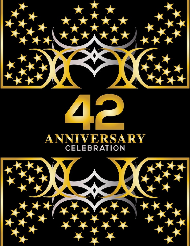 Vetor ilustração vetorial criativa da celebração do aniversário de 42 anos convite de fundo