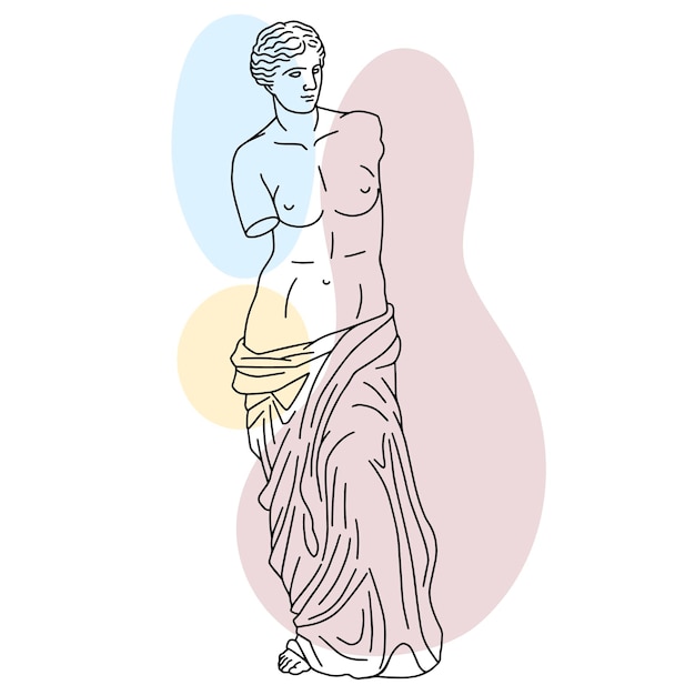 Ilustração vetorial da antiga estátua de Afrodite