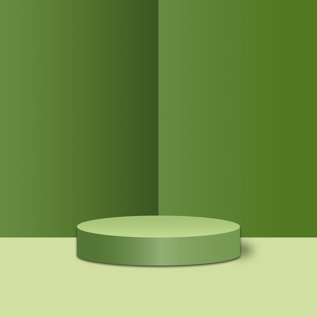 Ilustração vetorial da apresentação do produto no pódio verde