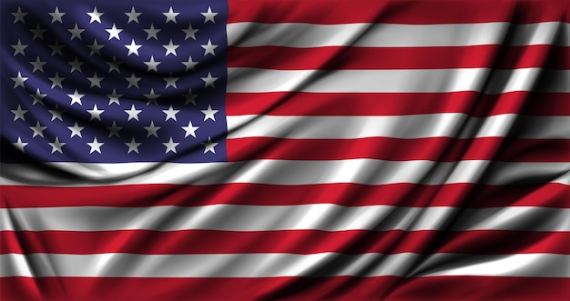 Ilustração vetorial da bandeira americana a agitar