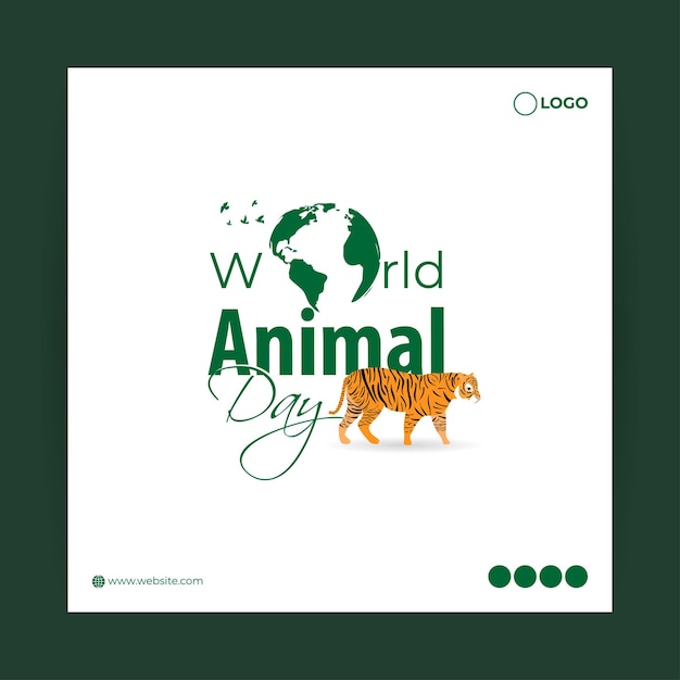 Vetor ilustração vetorial da bandeira do dia mundial dos animais