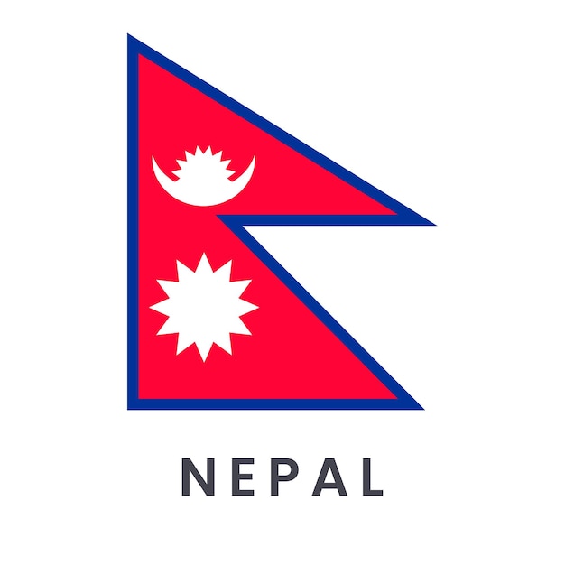 Vetor ilustração vetorial da bandeira do nepal isolada em fundo branco