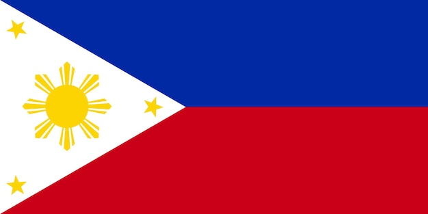 Vetor ilustração vetorial da bandeira filipina símbolo oficial do país