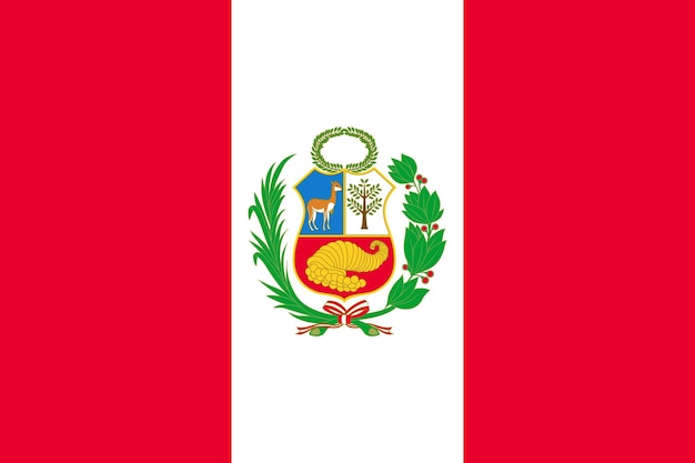 Vetor ilustração vetorial da bandeira nacional do peru