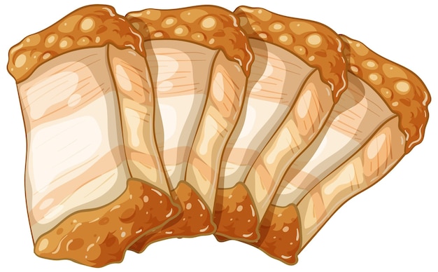 Ilustração vetorial da barriga de porco asiática crocante