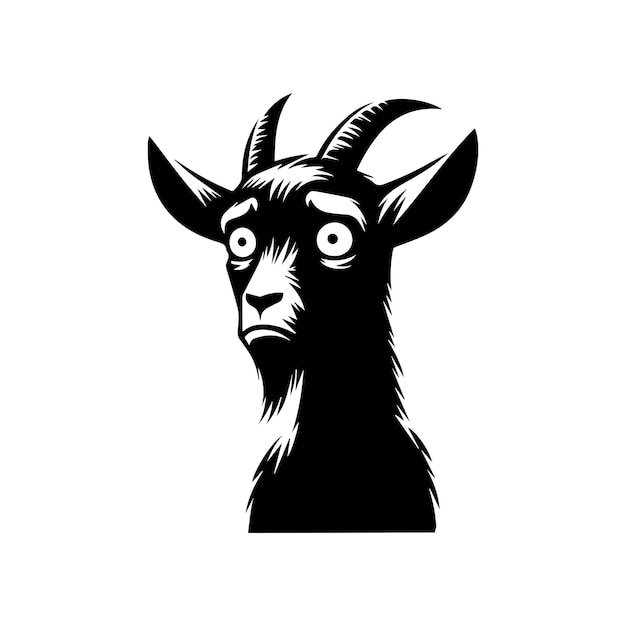 Vetor ilustração vetorial da boca preocupada da cabra