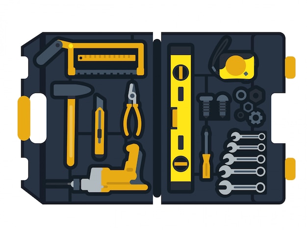 Ilustração vetorial da caixa de ferramentas de construção