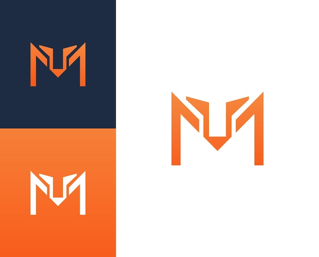 Ilustração vetorial da combinação da letra M com o logotipo do Leão