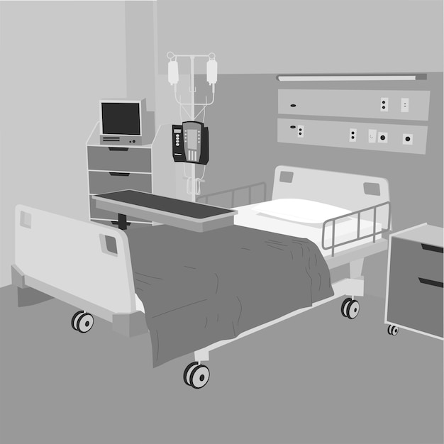 Vetor ilustração vetorial da enfermaria moderna do hospital