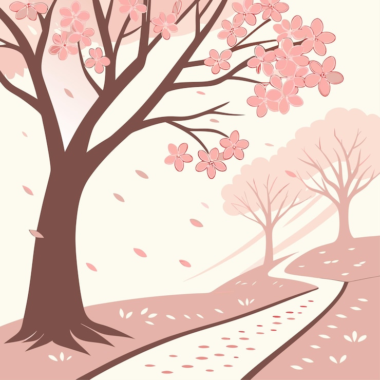 Vetor ilustração vetorial da estação sakura elementos de flores de cerejeira