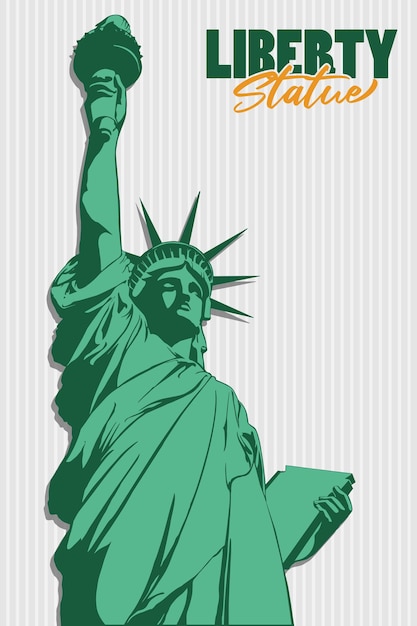 Ilustração vetorial da estátua da liberdade com o tema do 4o dia da independência americana