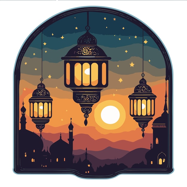 Ilustração vetorial da lanterna do Ramadã