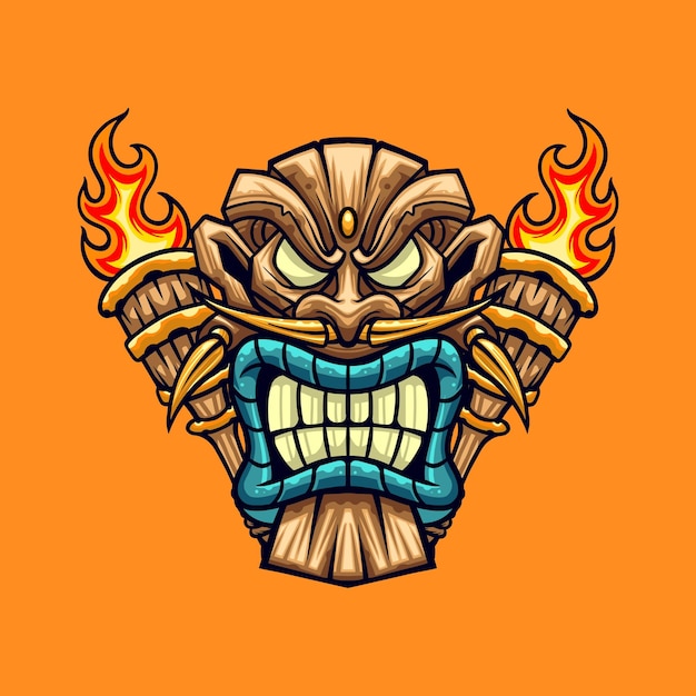 Ilustração vetorial da máscara Tiki