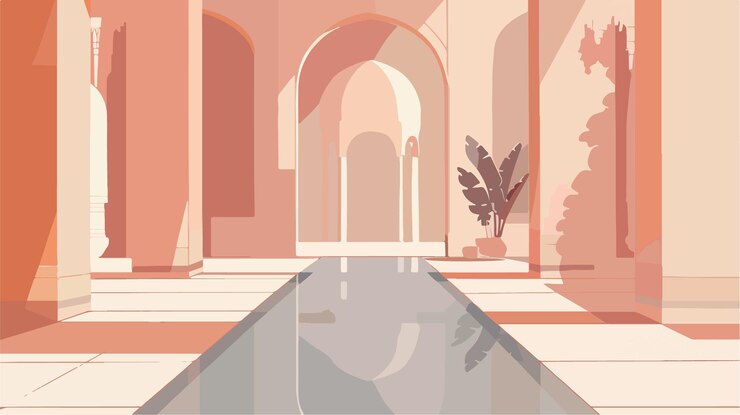 Vetor ilustração vetorial da mesquita árabe laylat al qadr