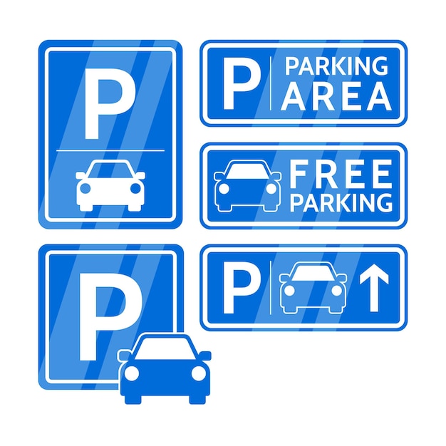 Ilustração vetorial da placa de sinalização da zona de estacionamento