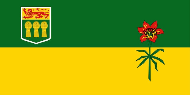 Vetor ilustração vetorial da província de bandeira de saskatchewan do canadá