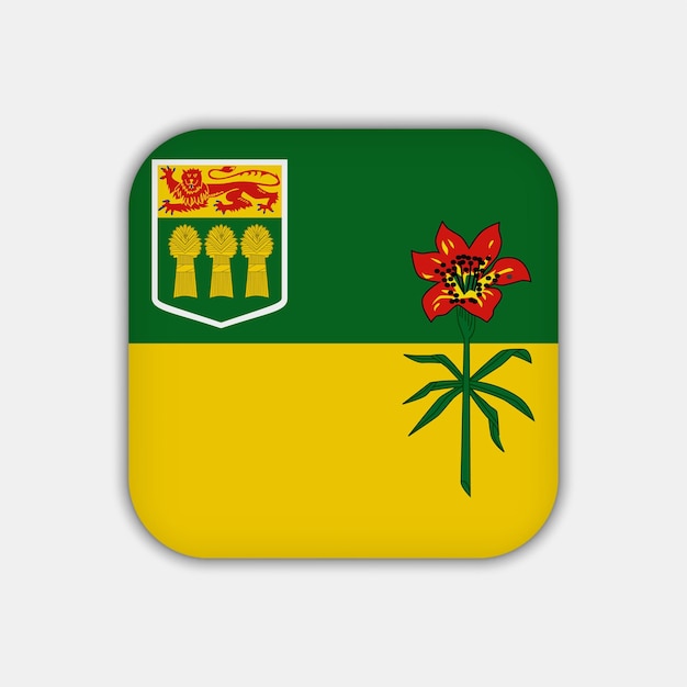 Ilustração vetorial da província de bandeira de Saskatchewan do Canadá