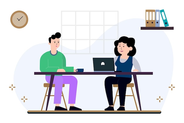 Ilustração vetorial da reunião de pais e professores