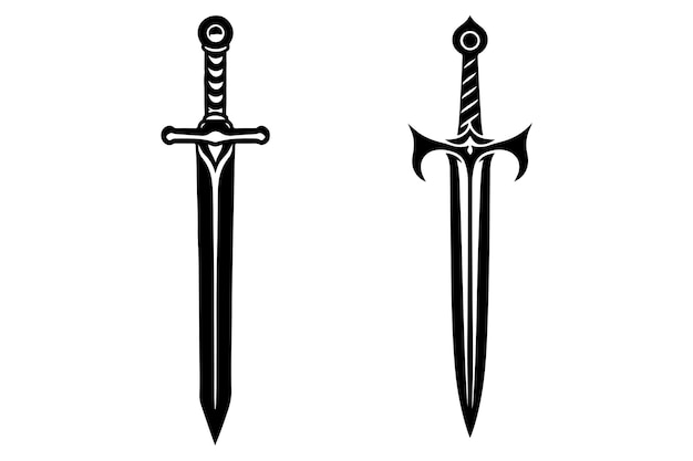Ilustração vetorial da silhueta da espada