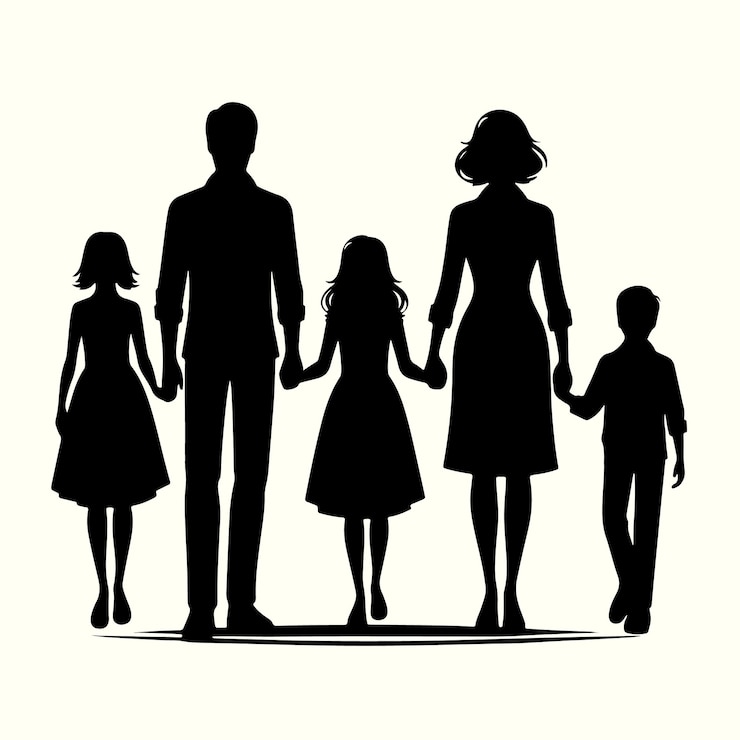 Vetor ilustração vetorial da silhueta da família