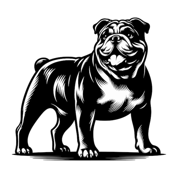 Ilustração vetorial da silhueta de bulldog