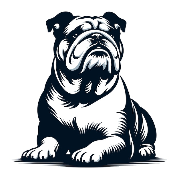 Ilustração vetorial da silhueta de bulldog
