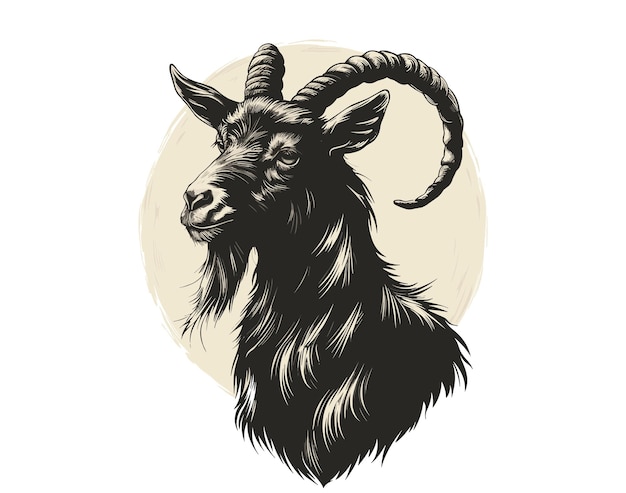 Ilustração vetorial da silhueta de cabra