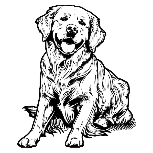 Ilustração vetorial da silhueta do golden retriever