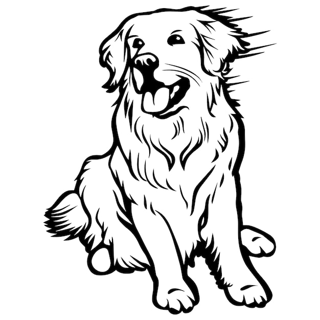 Ilustração vetorial da silhueta do golden retriever