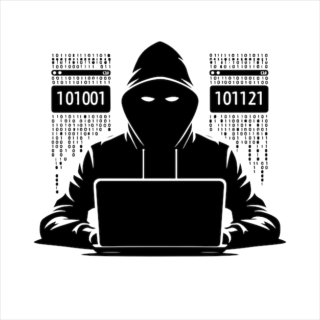 Vetor ilustração vetorial da silhueta do hacker