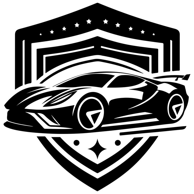 Vetor ilustração vetorial da silhueta do logotipo do carro