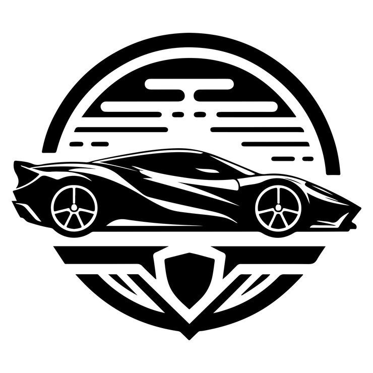 Vetor ilustração vetorial da silhueta do logotipo do carro