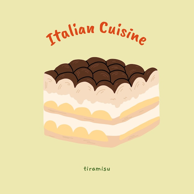 Ilustração vetorial da sobremesa Tiramisu