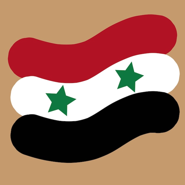 Vetor ilustração vetorial das cores oficiais da bandeira da síria
