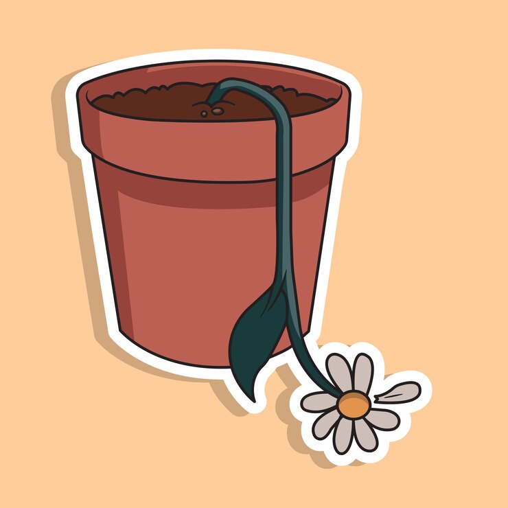 Vetor ilustração vetorial de adesivo de flor morta e adesivo de corte de morte