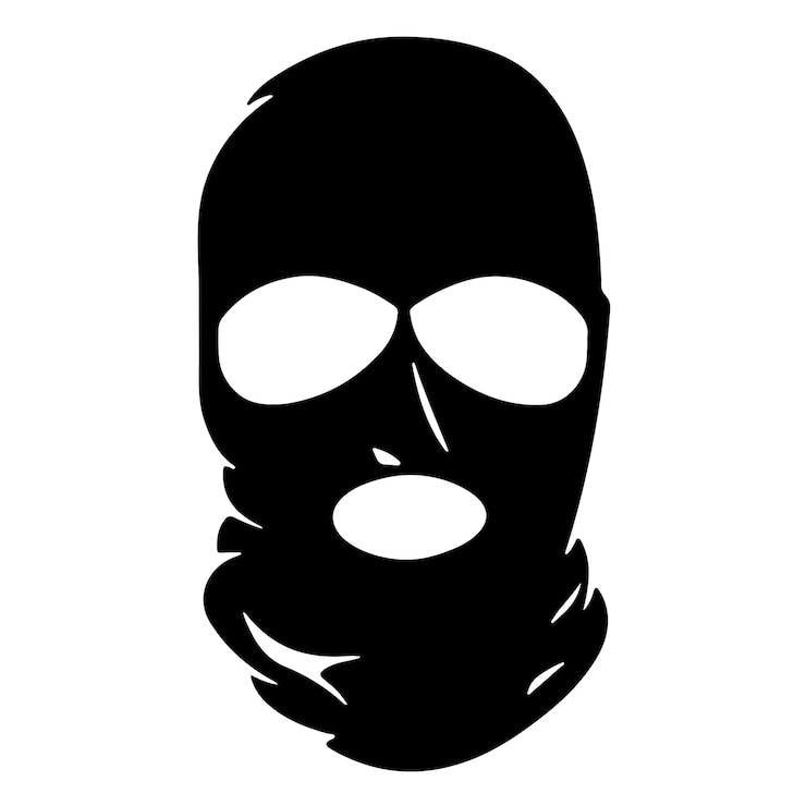 Vetor ilustração vetorial de adesivo do ícone do black terrorist mask
