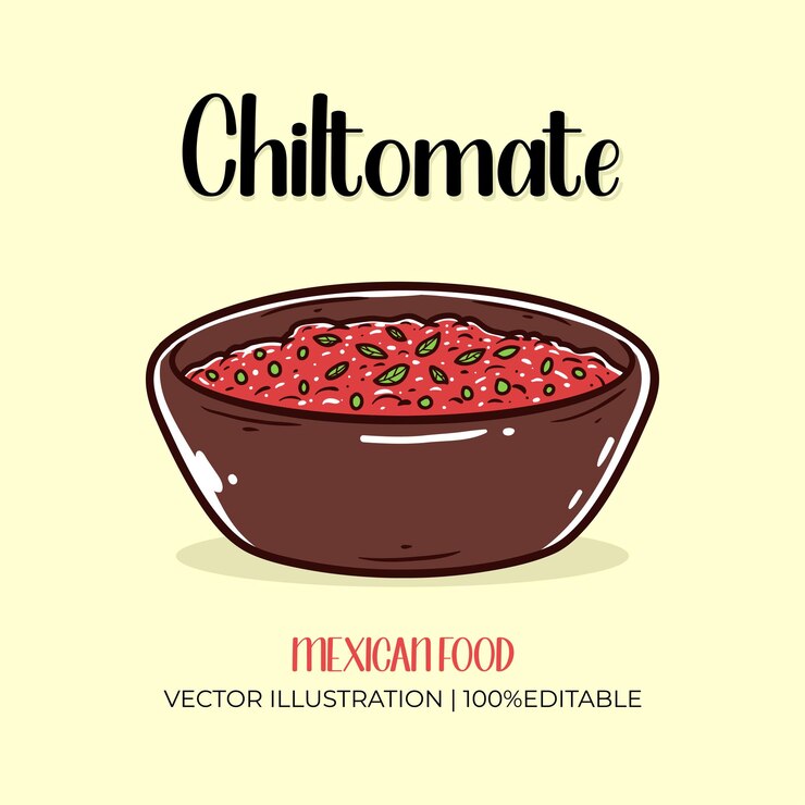 Vetor ilustração vetorial de alimentos mexicanos chiltomate