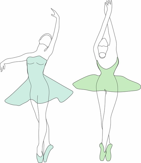 Ilustração vetorial de allet de bailarina