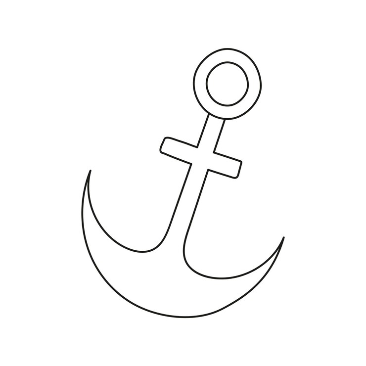 Vetor ilustração vetorial de âncora de navio em estilo doodle