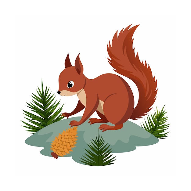 Ilustração vetorial de animais florestais