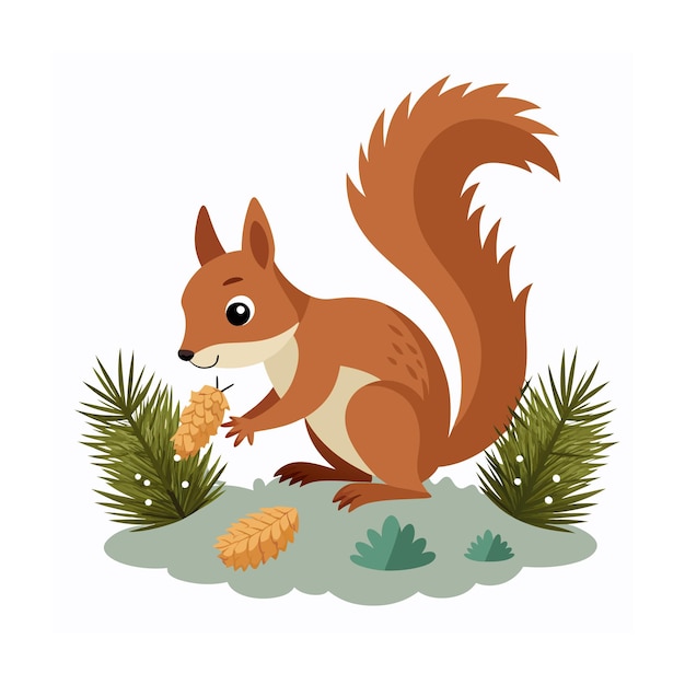 Ilustração vetorial de animais florestais