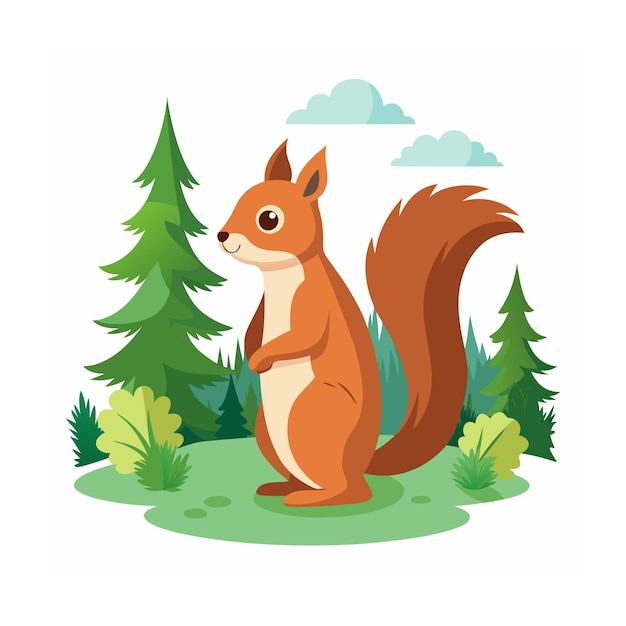 Ilustração vetorial de animais florestais
