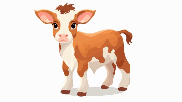 Vetor ilustração vetorial de animais planos de vaca profissional