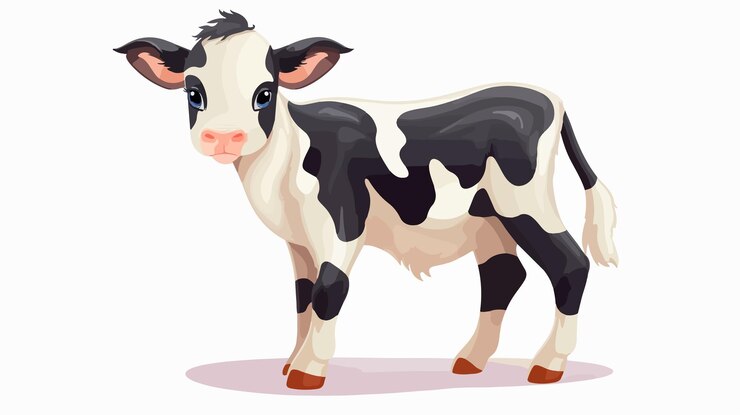 Vetor ilustração vetorial de animais planos de vaca profissional
