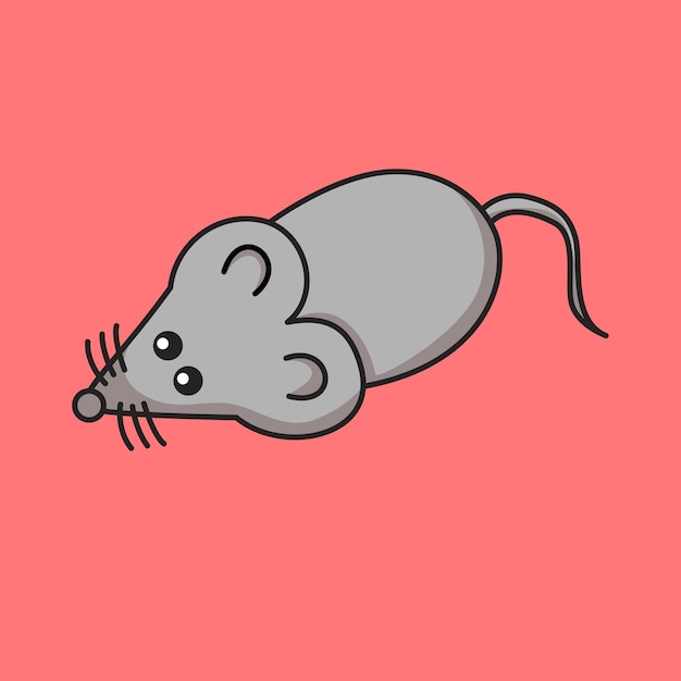 Ilustração vetorial de animal premium de rato fofo