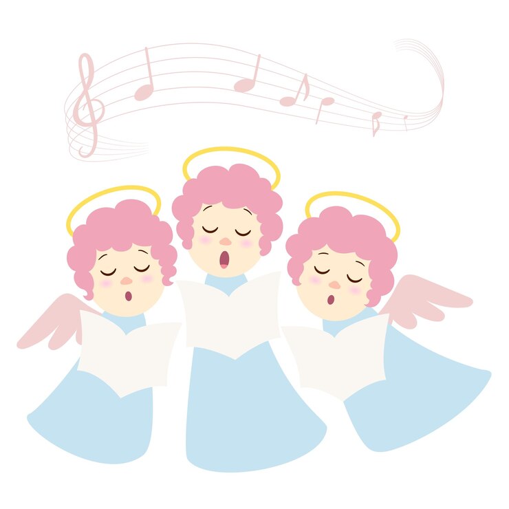 Vetor ilustração vetorial de anjos cantores