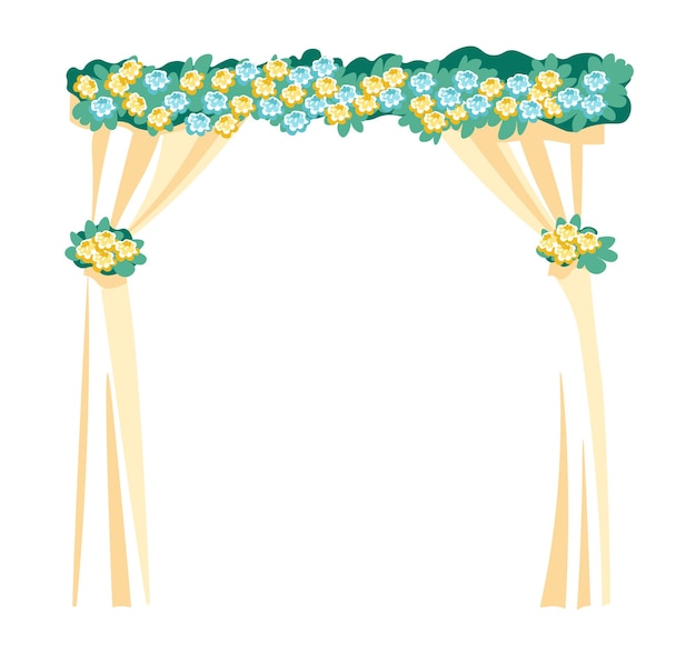 Ilustração vetorial de arco floral de casamento